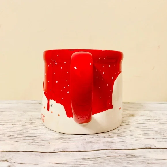 Coca-Cola Holiday Polar Bear Coffee Mug in Red and White - Picture 2 of 12